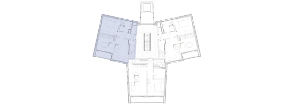 Grundriss der 4. OG-Wohnung mit ca. 62 m² Wohnfläche.